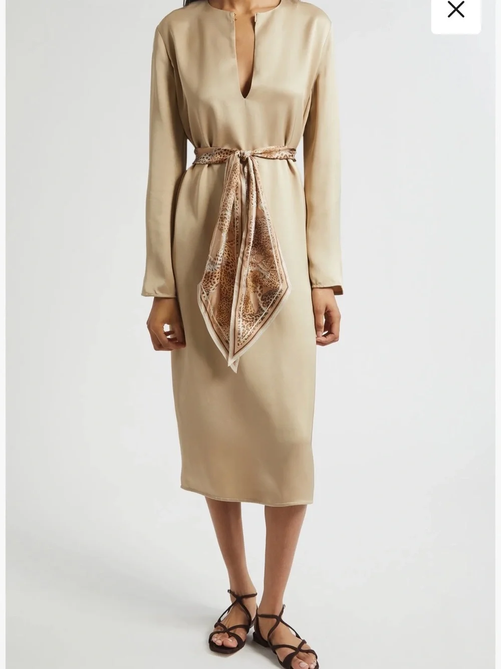 beige slip dresses Rihoas Flowy Chiffon Cowl Neck Maxi Dress